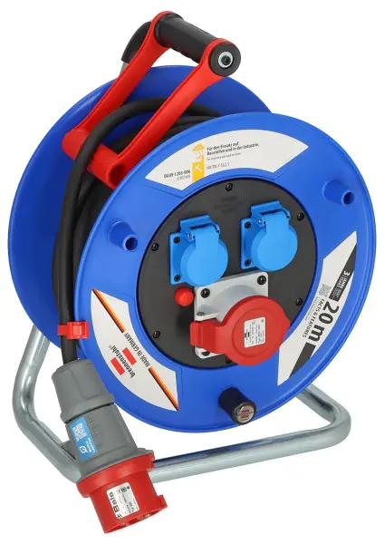 Brennenstuhl Garant CEE 1 Industrial Cable Reel, 3 Gang, 20m, IP44