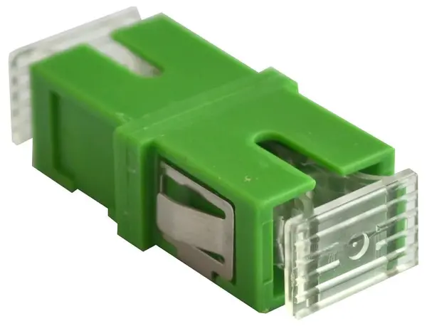 Single Mode Fibre Optic Green SC/APC to SC/APC Coupler