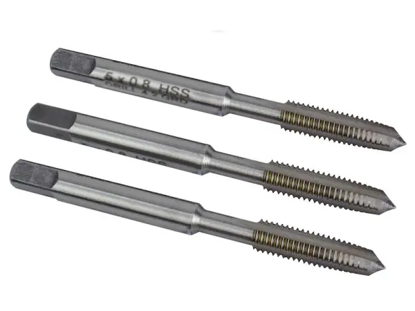 Faithfull HSS Straight Flute Tap Set M5 x 0.8, 3-Piece, ISO529
