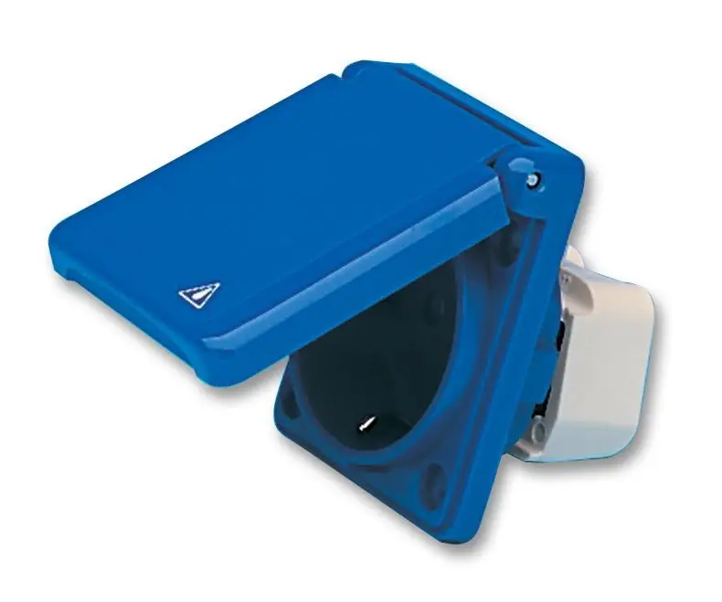 WALTHER - Soket Schuko Panel 16A, 230V, 2P, Biru
