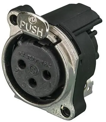 NEUTRIK XLR Socket, 3 Polig, PCB-bevestiging, Zilveren Flens