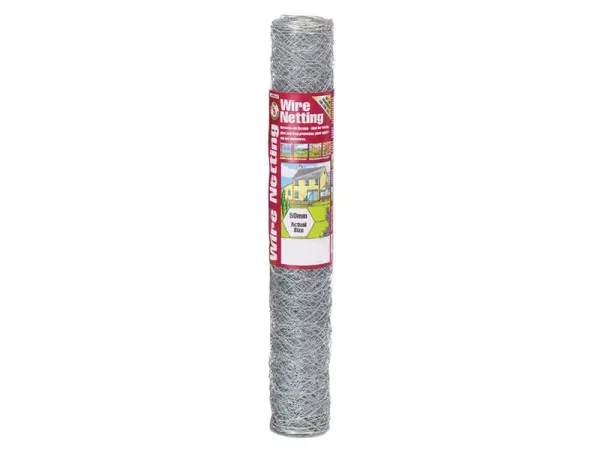 Gardman Galvanised Wire Netting 50mm² Hexagon, 10m x 0.6m
