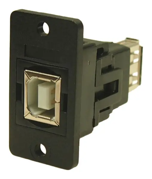 CLIFF Slim USB B to A Feedthrough Connector, Black, 3.2mm Holes