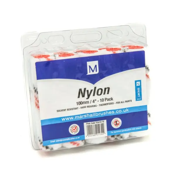 Marshall Nylon Short Pile Mini Roller Refill 4'' 10-Pack