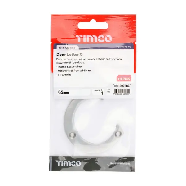 Timco - Λεπίδα πόρτας C από ορείχαλκο, Satin Chrome