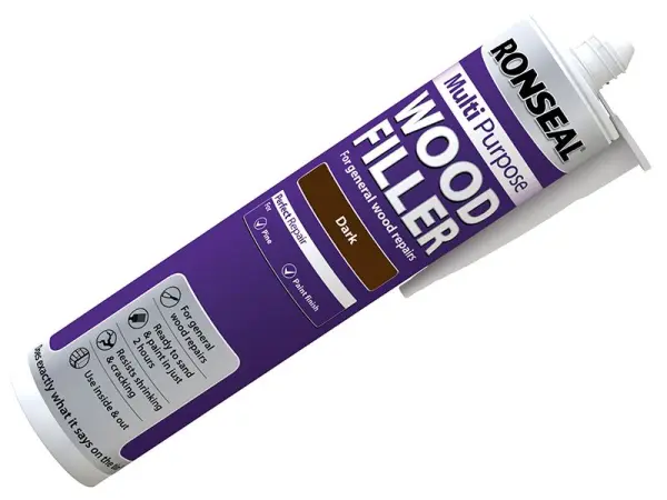 Ronseal Masilla Multiusos para Madera en Cartucho, Color Oscuro, 310ml