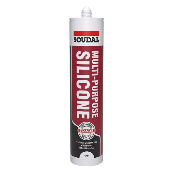 Soudal Multi-Purpose Silicone Sealant Grey 270 ml