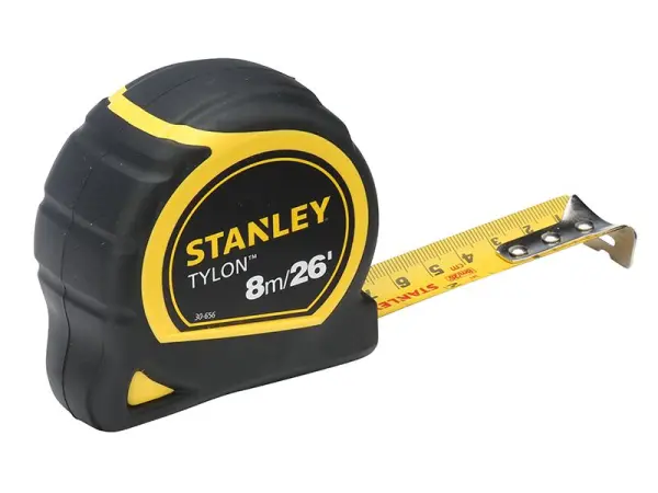 Ruban à mesurer de poche STANLEY Tylon, 8m/26pi, Largeur 25mm, Lâche