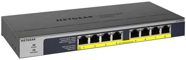 NETGEAR - Suis Ethernet Gigabit PoE+ 8 Port Tanpa Pengurusan, 123W (Desktop)