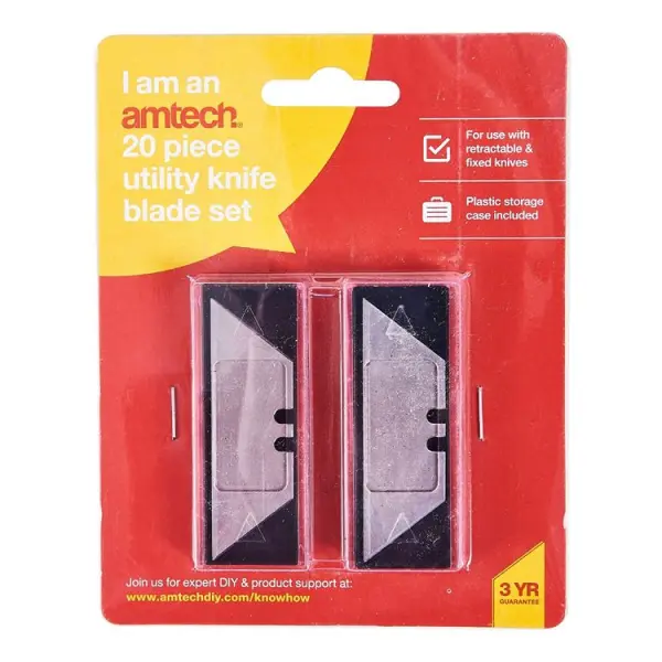Amtech Utility Knife Blades 20-Pack, 110 g