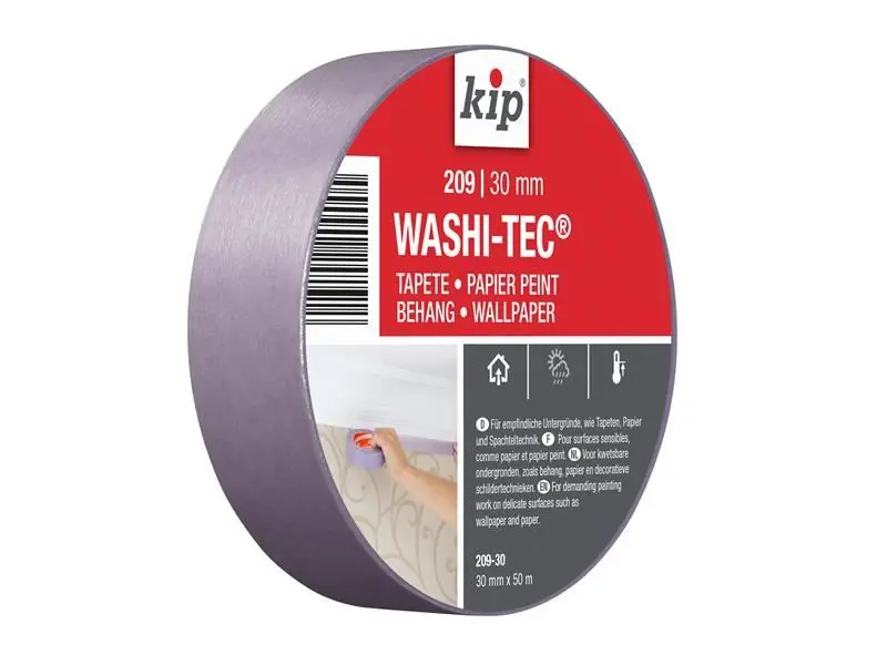 KIP® 209 Premium Low Tack WASHI-TEC® Malerkrepp 30mm x 50m