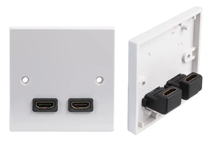 HiLo Pro Signaal 1-Gang AV Wandplaat, 2x HDMI Vrouwelijke Connectors