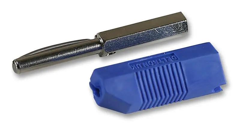 DELTRON ENCLOSURES - Stecker, 4mm, stapelbar, blau