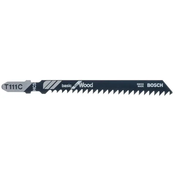 Bosch T111C Basic Láminas para Sierra de Calar para Madera, Pack de 100