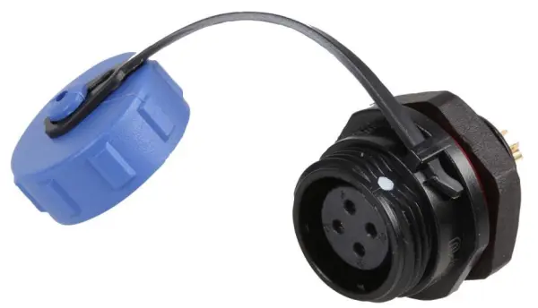 Connecteur circulaire à montage sur panneau fileté PRO ELEC, 4 pôles, IP68