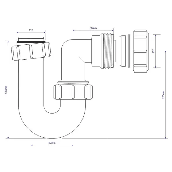 McAlpine 管状Pトラップ 32mm ホワイト
