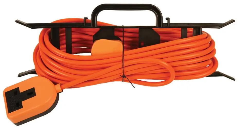 PRO ELEC - Gummiverlängerungskabel mit 'H'-Rahmen, 1-fach, 13A, 10m, orange