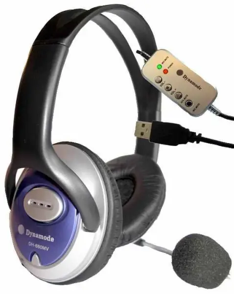 DYNAMODE - USB Stereo-Headset mit Boom-Mikrofon - Skype-kompatibel
