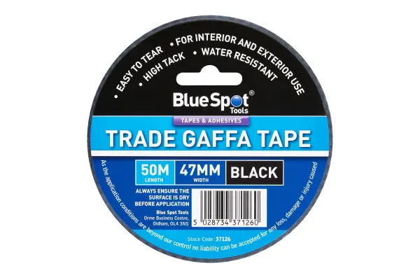 Blue Spot 47mm x 50M Black Gaffa Tape