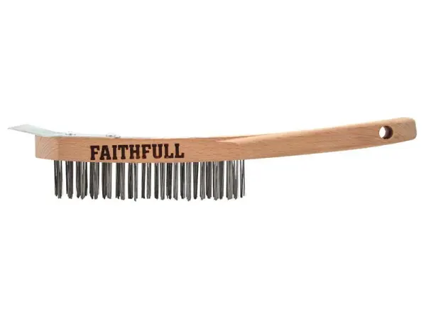 Faithfull Brosse à récurer légère avec grattoir, 4 rangées