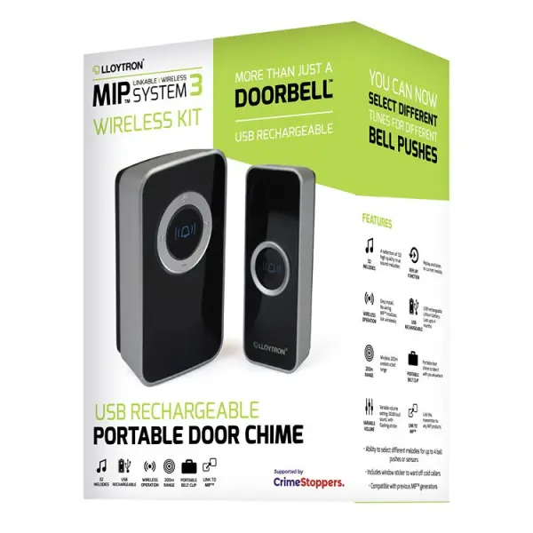 MIP3 32 Melody Lithium Rechargeable Portable Door Chime Kit