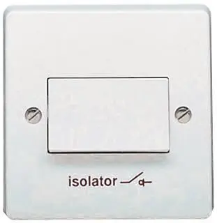 Crabtree 1 Gang 6A 3 Pole Fan Isolator Switch, White