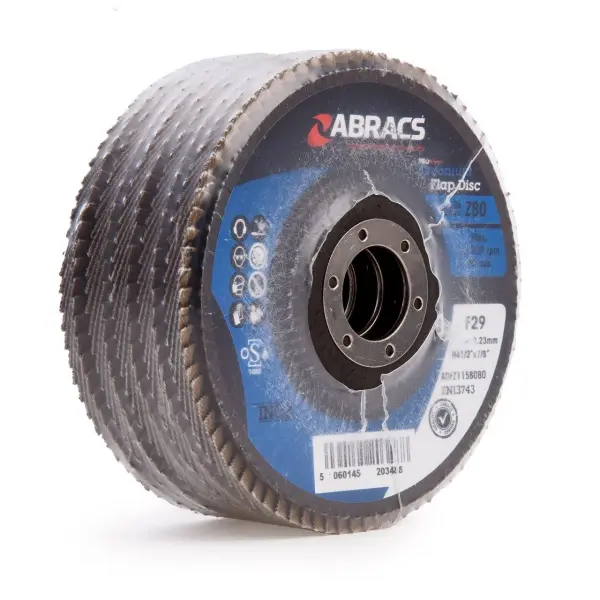 Abracs ABFZ115B080 Zirconium Flap Disc 115mm 80 Grit (5 Pack)