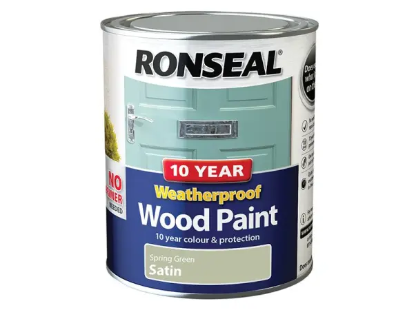 Ronseal Peinture Bois Extérieur Résistante aux Intempéries 10 Ans, Vert Printém