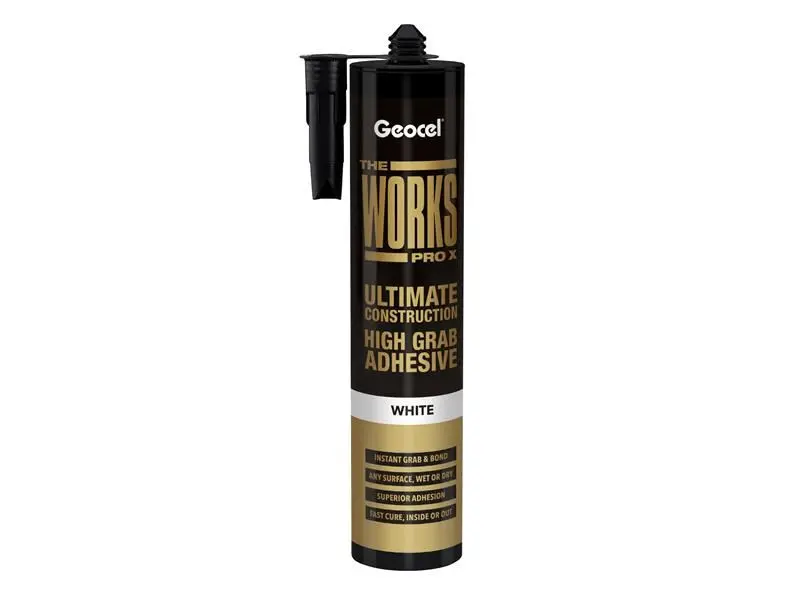 Geocel THE WORKS PRO X Υψηλής Προσκόλλησης Κόλλα, Λευκή, 290ml