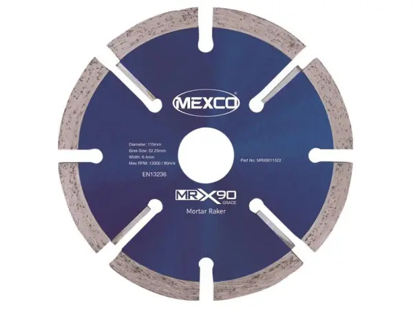 MEXCO X90 Grade Mortar Raking Diamond Blade - 115 x 22mm
