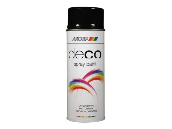 MOTIP Deco Spray Paint High Gloss RAL 9005 Deep Black 400ml