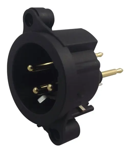 NEUTRIK XLR Steker, 3-polig, Printplaatmontage, Verticaal, Verguld