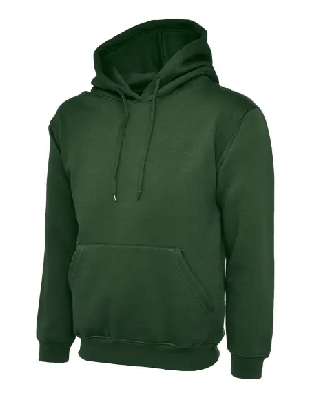 Uneek Unisex Classic Hooded Sweatshirt - Bottle Green XL