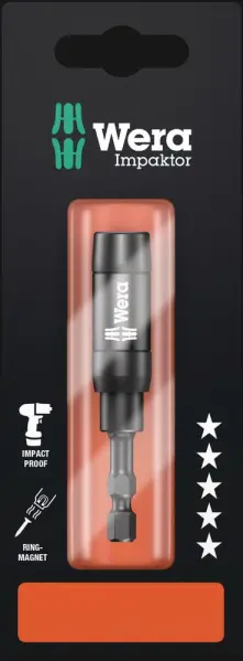 Wera 897/4 IMP R SB Porte-embout Impaktor 1/4' x 75mm avec Aimant Annulaire