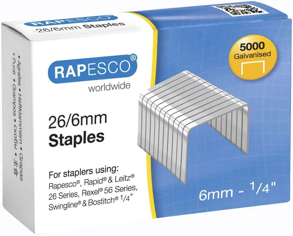 RAPESCO - Staples Galvanis Logam 26/6mm - Pek 5000