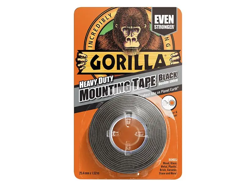 Gorilla Heavy-Duty Mounting Tape 25mm x 1.5m, Black