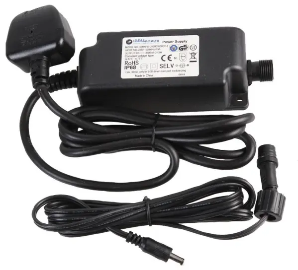 Fonte de Alimentação IDEAL POWER 9V 3.5A 31.5W com Fixação por Parafusos, IP68,