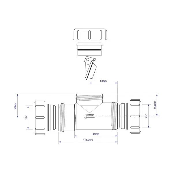 McAlpine - Zawór Zwrotny Biały T28M-NRV 40mm