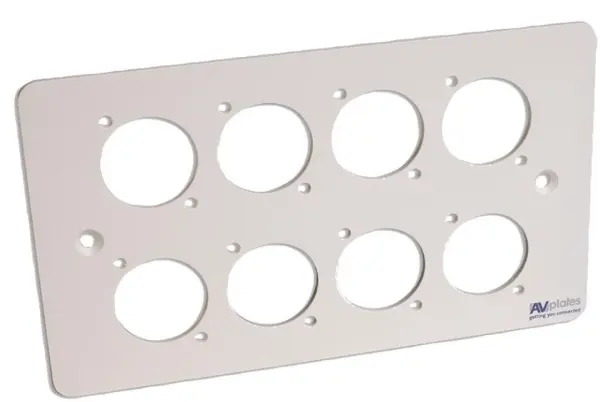 AVPLATES 2 Gang 8x D-Shell Wall Plate, White, 86x146mm