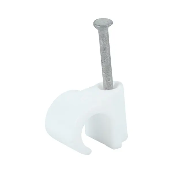 Timco Round Cable Clips White, HDPE, 9.0mm, 100 Pieces