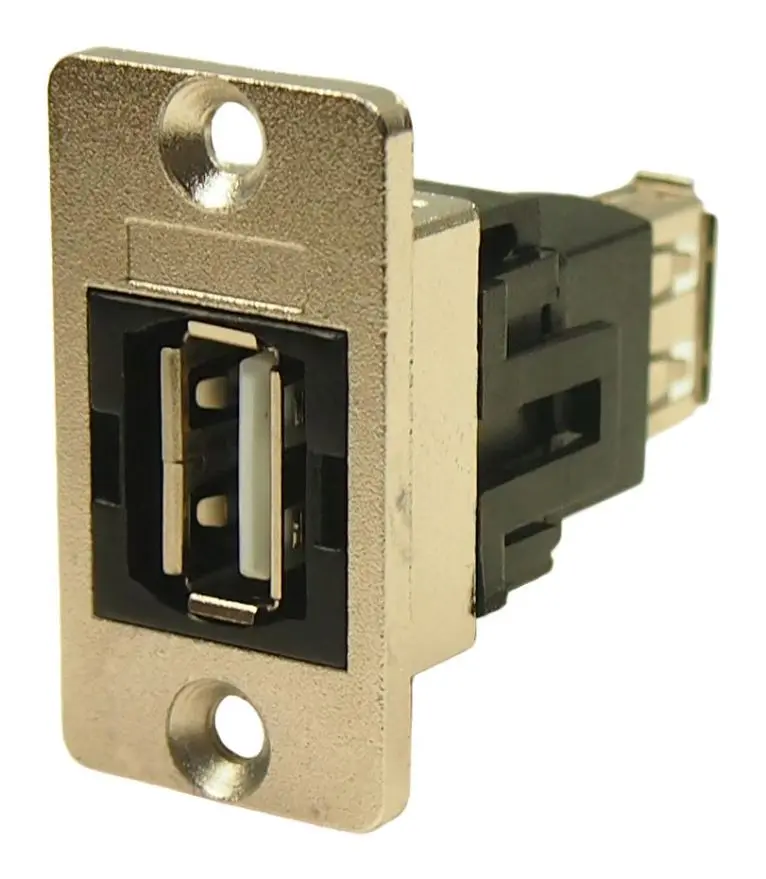 CLIFF 슬림 USB 2.0 타입 A to A 피드스루 어댑터, 니켈 도금, 42mm