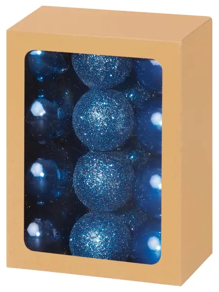 PREMIER Assorted Multi Finish Bauble Pack, Pack of 24 - Blue