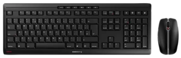 CHERRY STREAM Rechargeable Wireless Keyboard & Mouse Set, Black