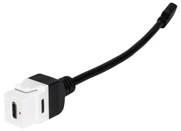 TUK Female to Male USB-C Tailed Keystone Socket - White