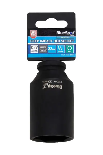 Blue Spot Tools 蓝色斑点 33毫米深冲击六角套筒, 1/2驱动