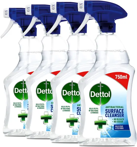Dettol Antibacteriële Oppervlaktespray 750ml (4-Pack)