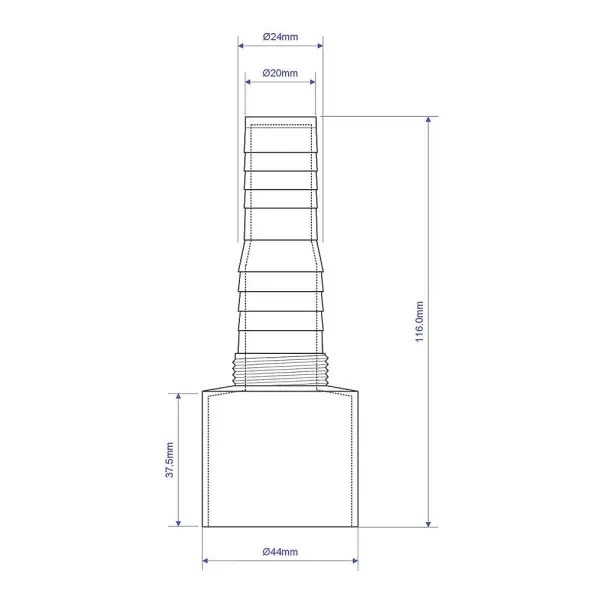 McAlpine - Dysza prosta push-fit 1½”, polipropylen, biała