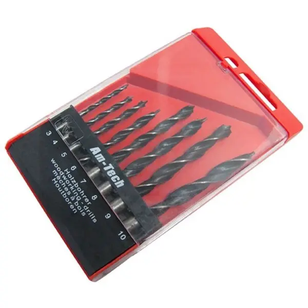 Amtech Wood Drill Bit Set, 8pc
