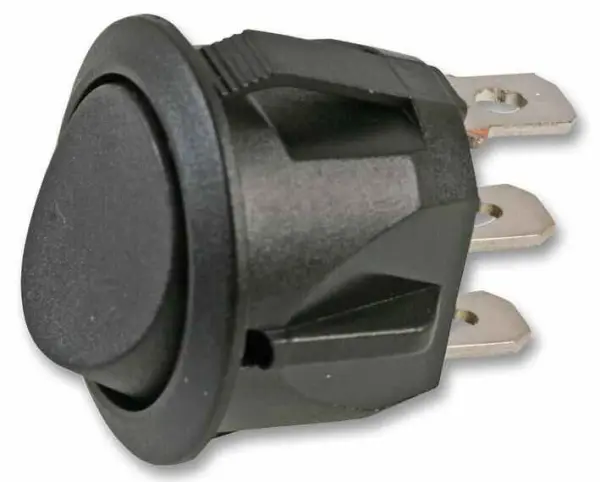 PRO POWER Round Rocker Switch, SPDT, Panel Mount