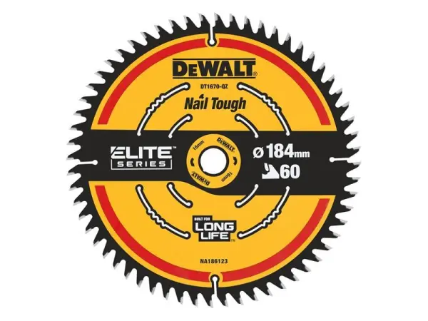 DEWALT ELITE 184mm x 16mm 60齿超精细切割锯片